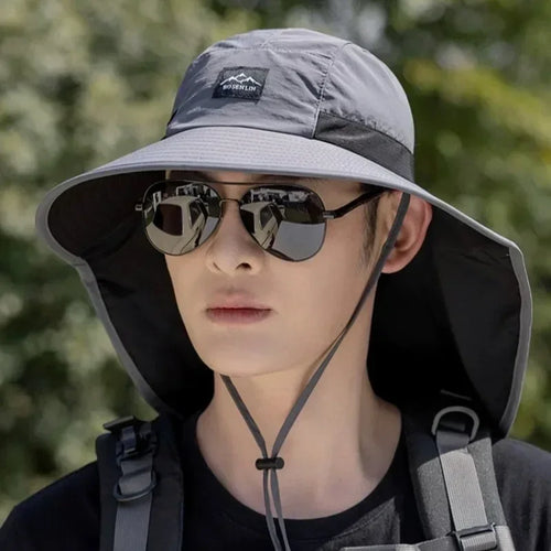 Wide Brim Sun Hat with Neck Protection