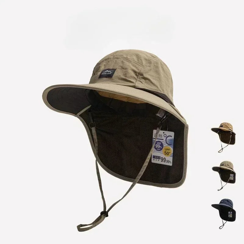 Wide Brim Sun Hat with Neck Protection